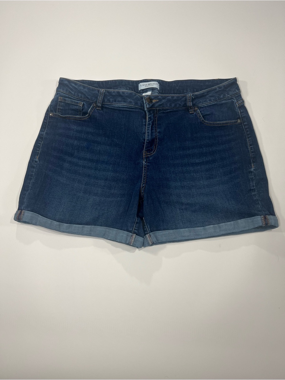 Lane Bryant Girlfriend Shorts Size 18 Essential Stretch Cuffed Denim Mid Rise